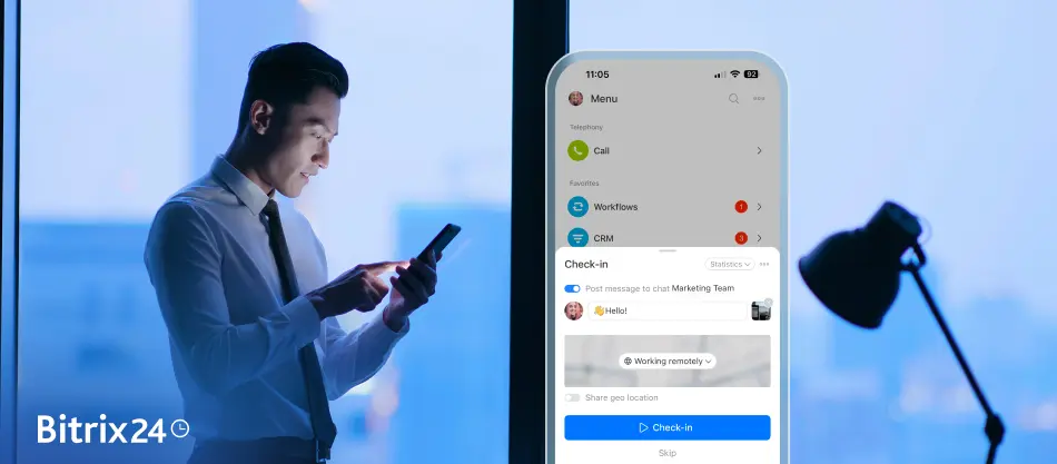 Bitrix24 Baru: Check-in Seluler