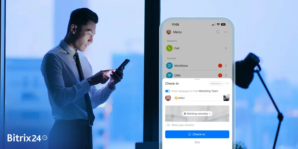 Bitrix24 Baru: Check-in Seluler